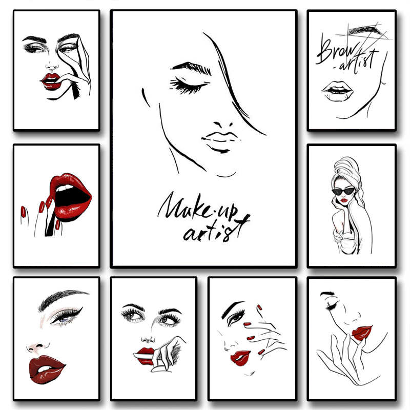 Beauty Makeup Pic - 1 шт. (без рамки) Модный постер