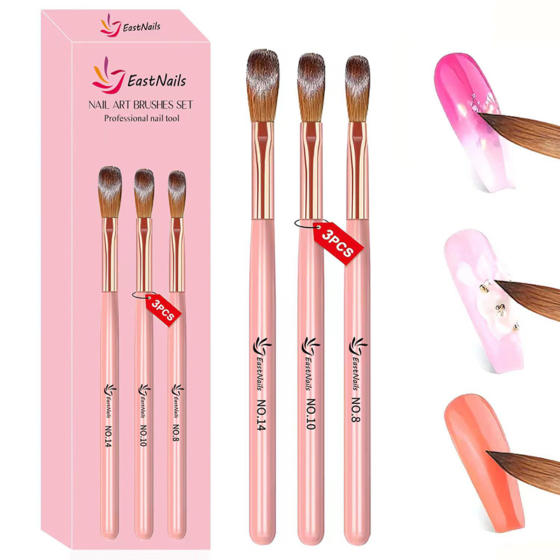 Blush Brush Kabuki - Набор из 3 акриловых кистей для