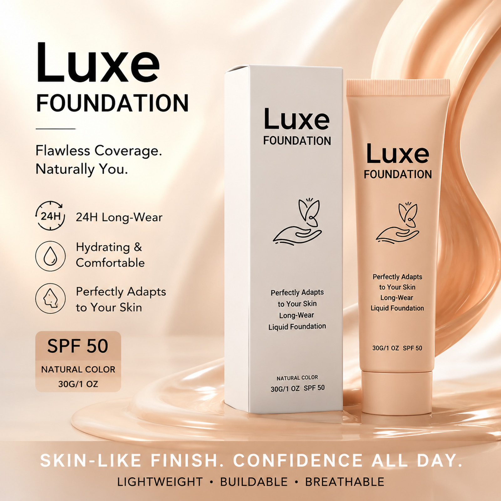 Beauty Makeup Cream - Тональный крем с SPF 50+ и