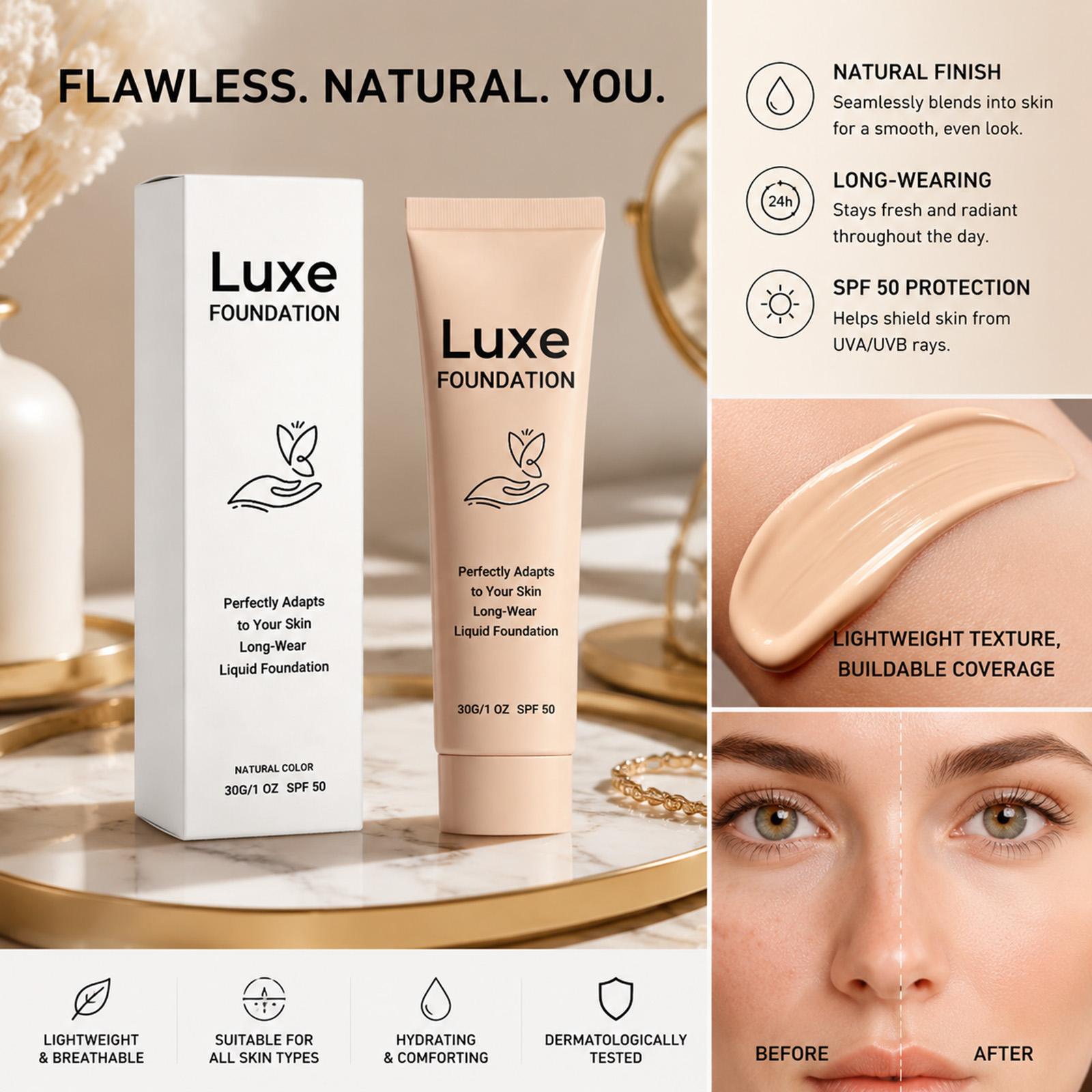 Тональный крем с SPF 50+ и эфф – обзор и цена Beauty Makeup Cream