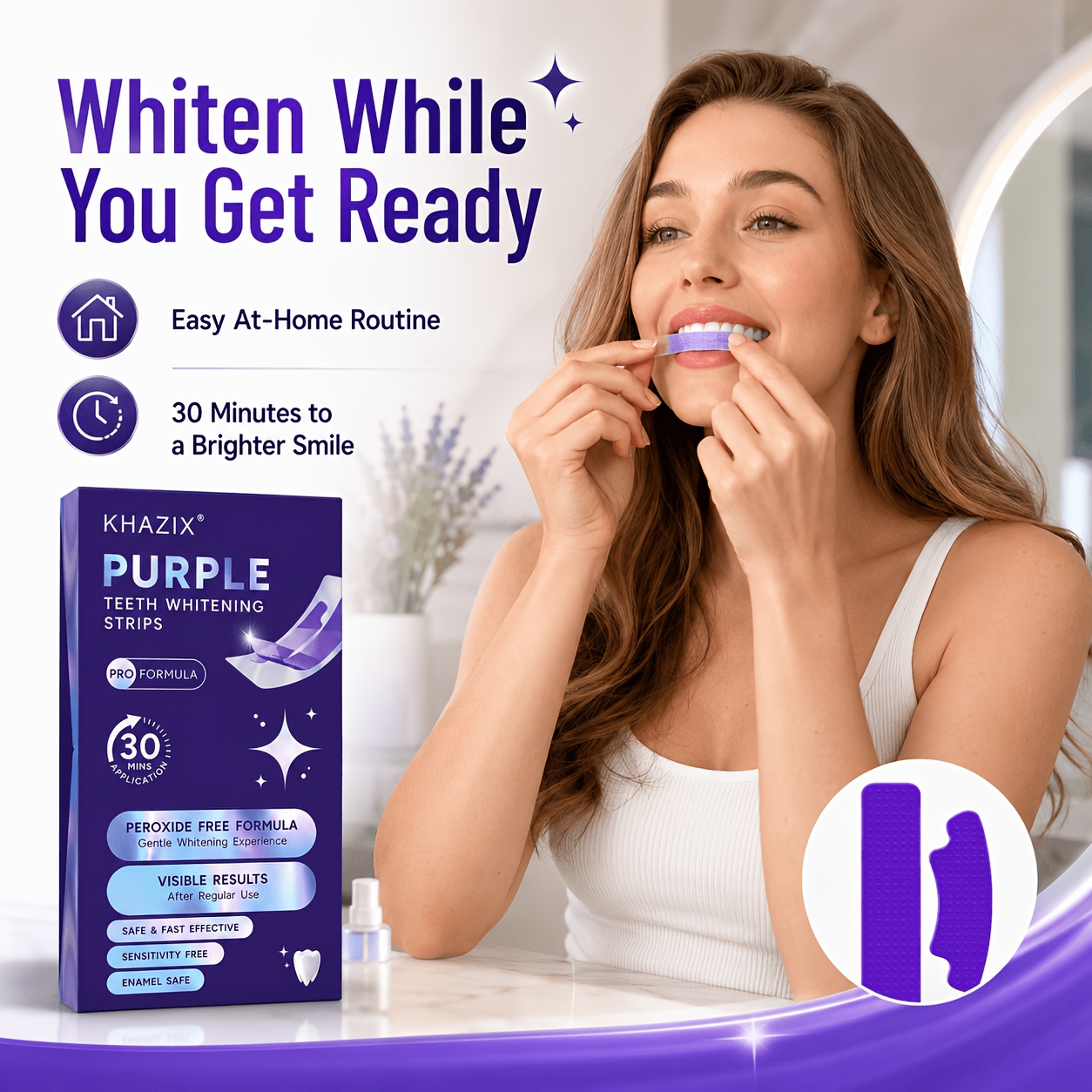 1/10 пар фиолетовых полосок дл – обзор и цена Teeth Whitening Strips